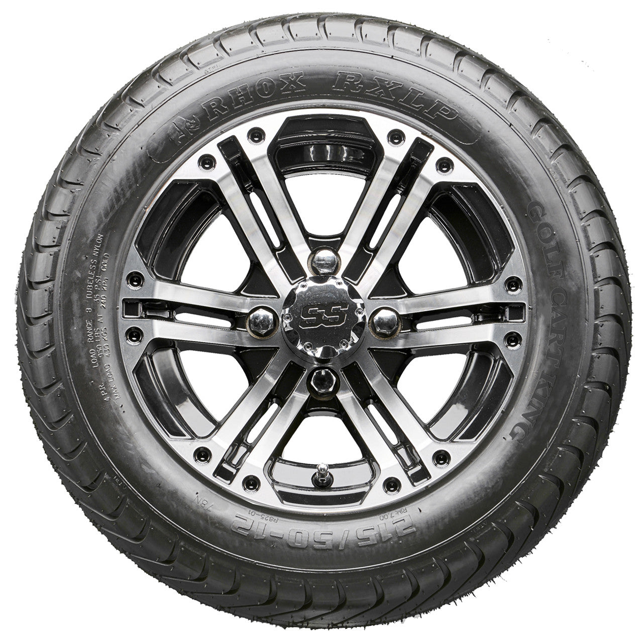 12" RHOX RX333 Machined Wheels and LowPro Tires Combo