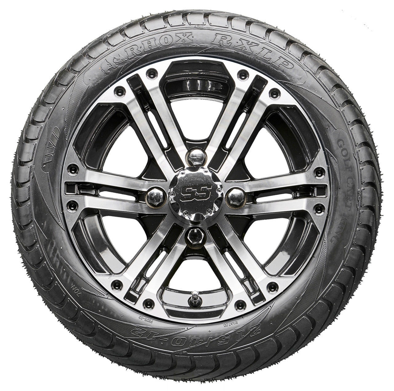 12" RHOX RX333 Machined Wheels and LowPro Tires Combo