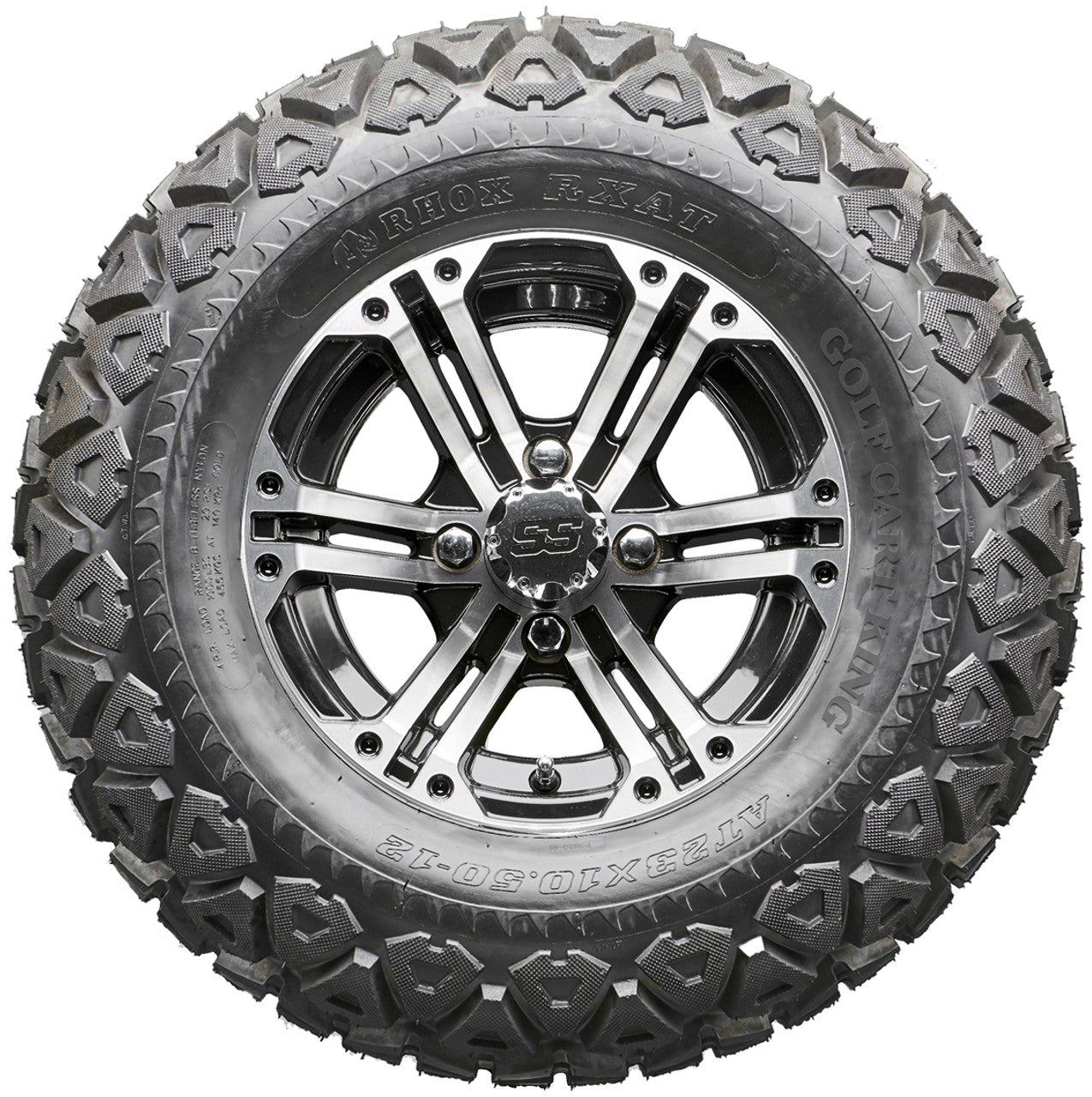 Golf Cart Wheels and Tires - RHOX RX333 Machined 12" - All-Terrain