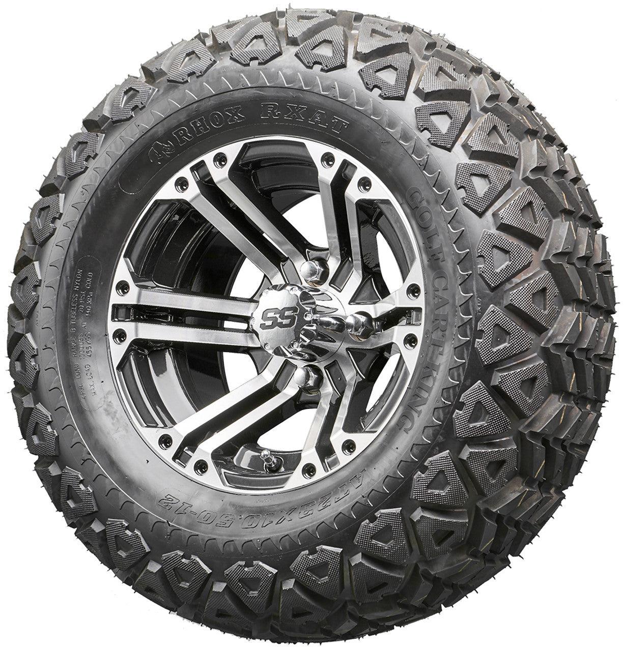Golf Cart Wheels and Tires - RHOX RX333 Machined 12" - All-Terrain