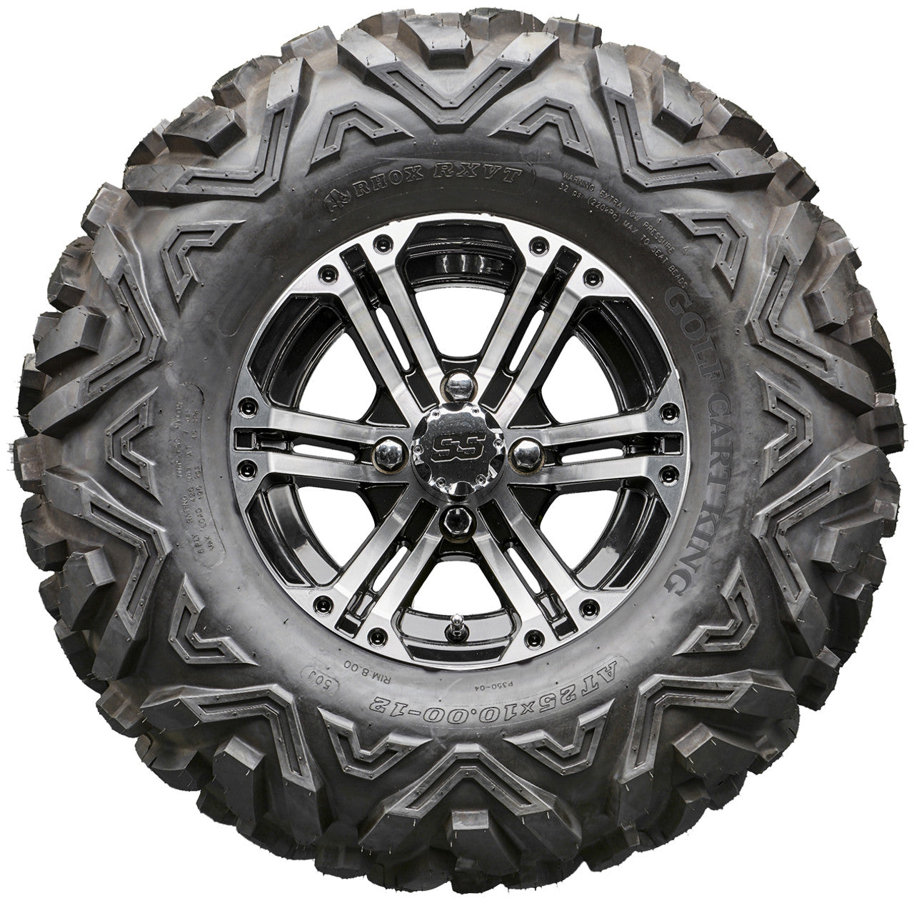 Golf Cart Wheels and Tires - RHOX RX333 Machined 12" - All-Terrain