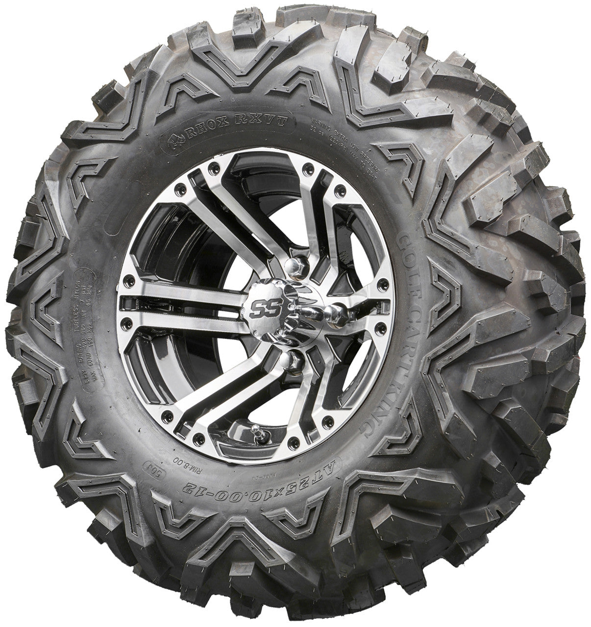 Golf Cart Wheels and Tires - RHOX RX333 Machined 12" - All-Terrain