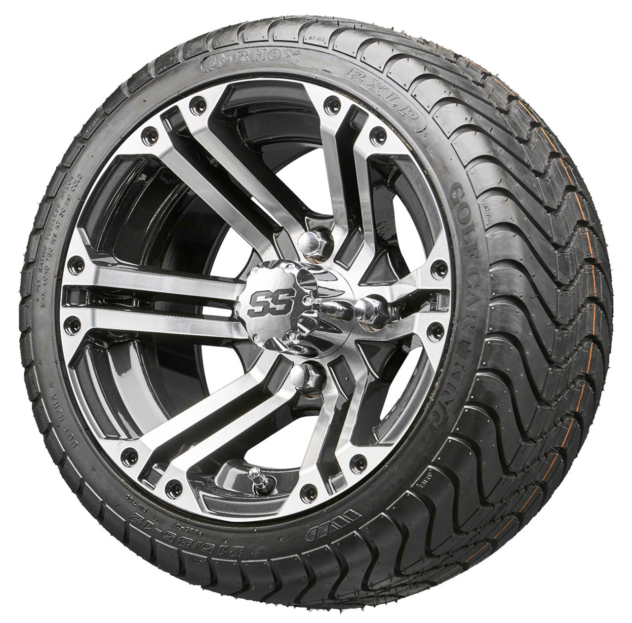 12" RHOX RX333 Machined Wheels and LowPro Tires Combo