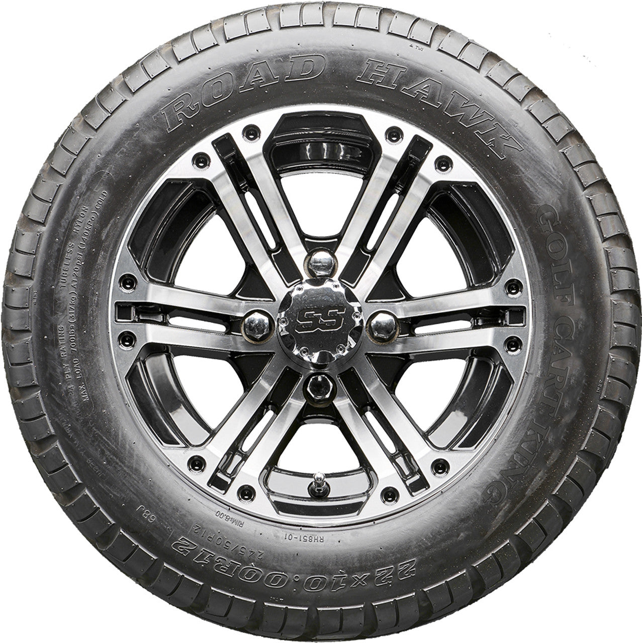 Golf Cart Wheels and Tires - RHOX RX333 Machined 12" - All-Terrain
