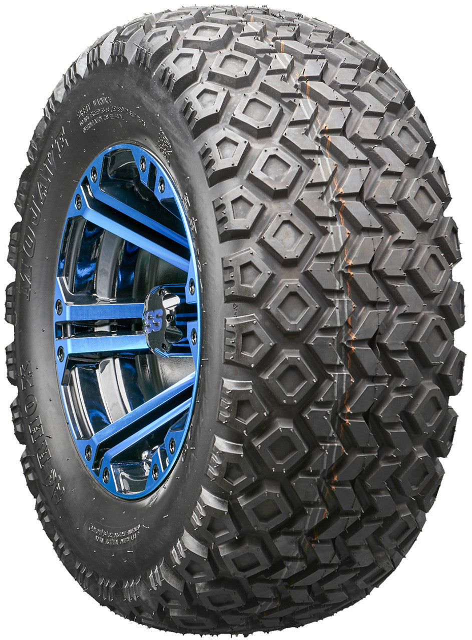 Golf Cart Wheels and Tires - RHOX RX334 Black and Blue 12" - All-Terrain