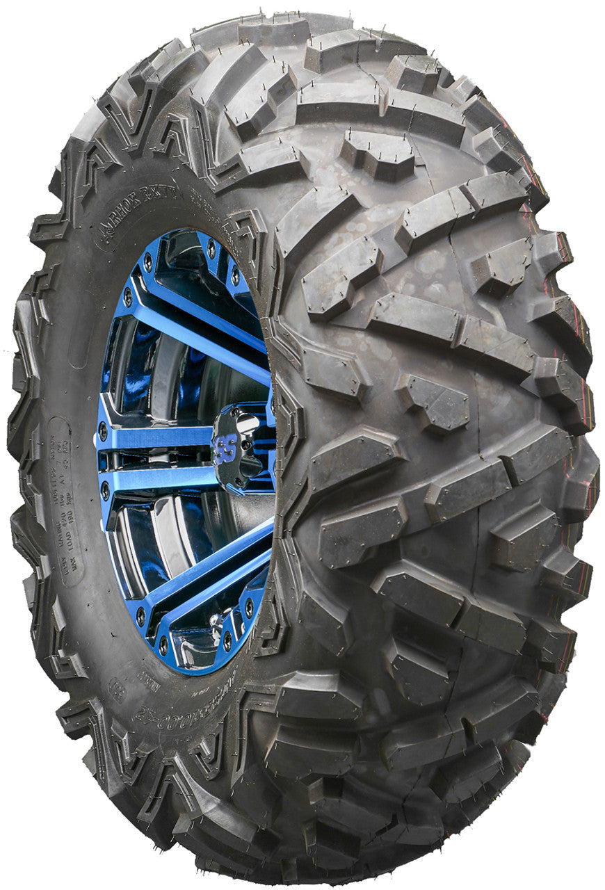 Golf Cart Wheels and Tires - RHOX RX334 Black and Blue 12" - All-Terrain
