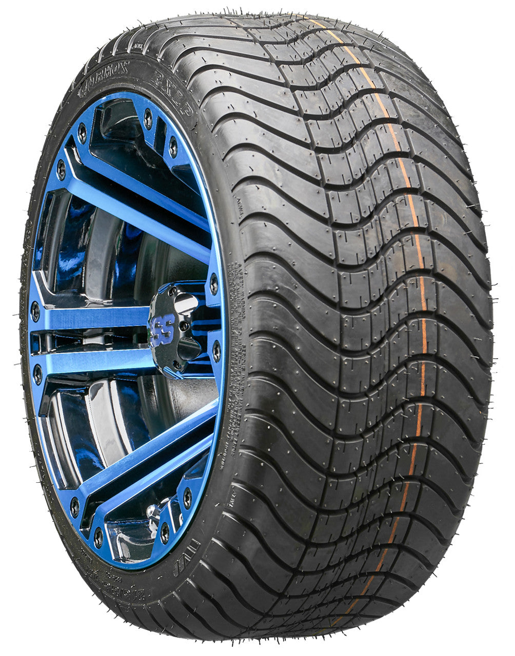 12" RHOX TIR-RX334-BBL Blue and Black Wheels and LowPro Tires Combo
