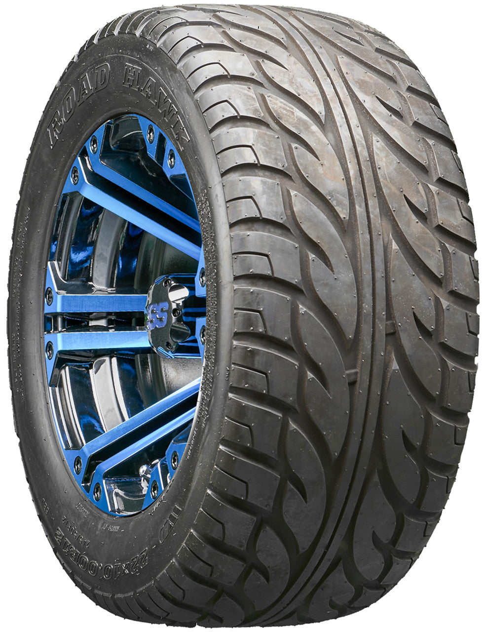 Golf Cart Wheels and Tires - RHOX RX334 Black and Blue 12" - All-Terrain