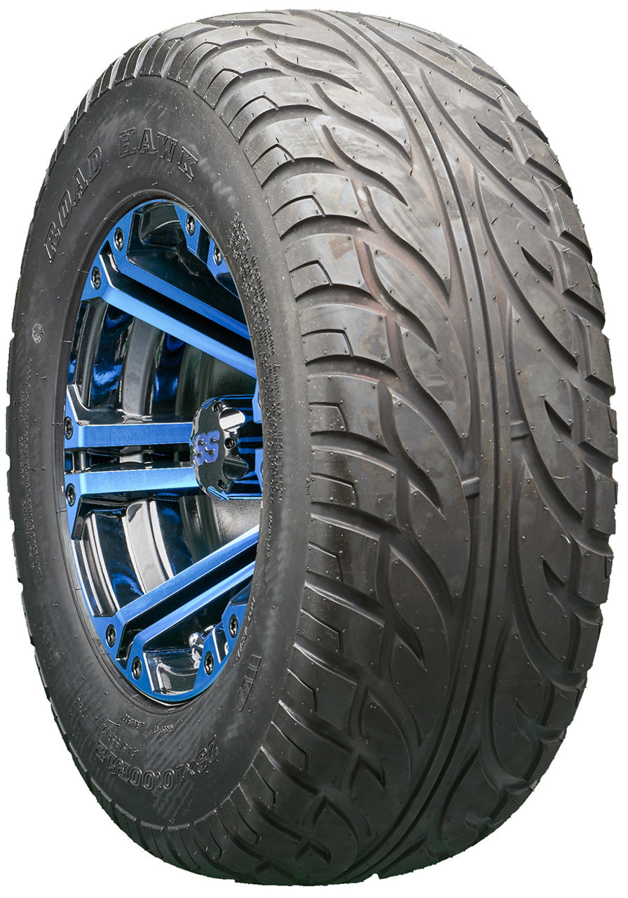 Golf Cart Wheels and Tires - RHOX RX334 Black and Blue 12" - All-Terrain