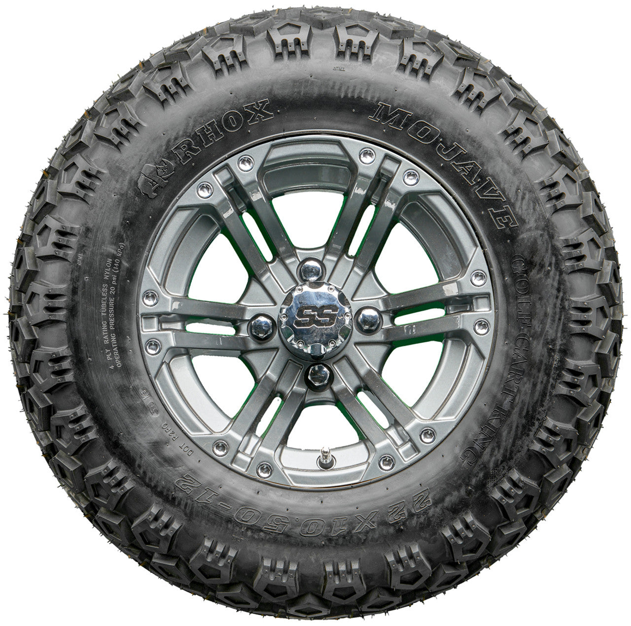 Golf Cart Wheels and Tires - RHOX RX335 Gun Metal 12" - All-Terrain