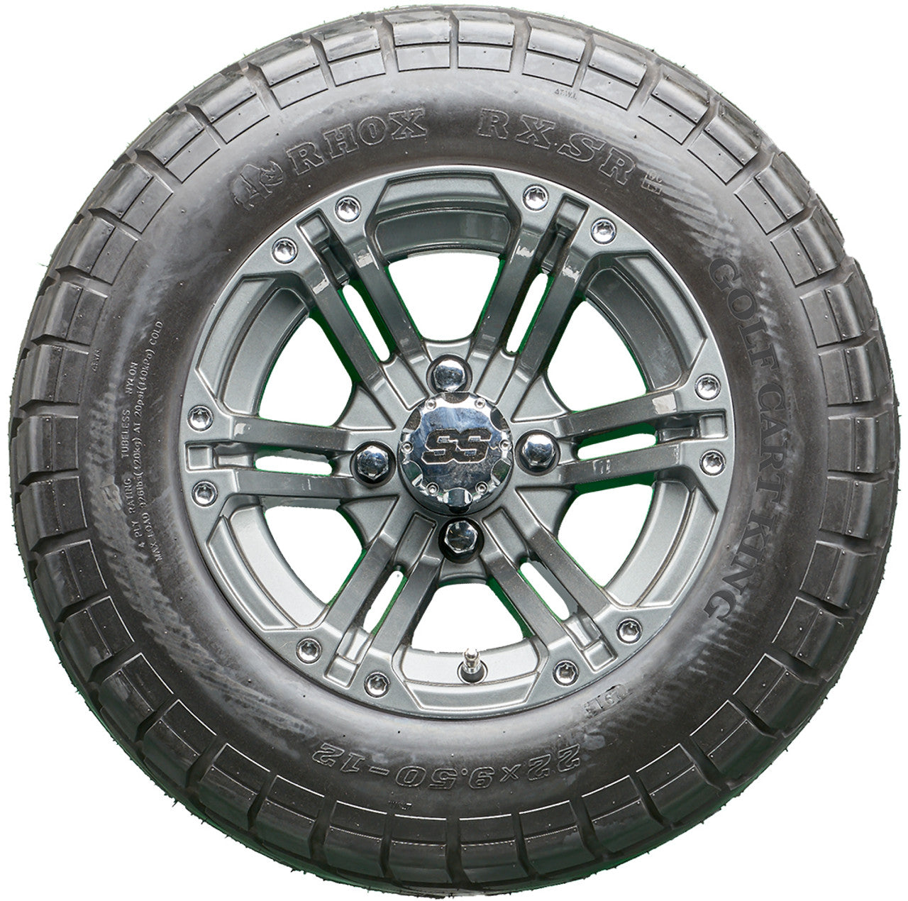 Golf Cart Wheels and Tires - RHOX RX335 Gun Metal 12" - All-Terrain