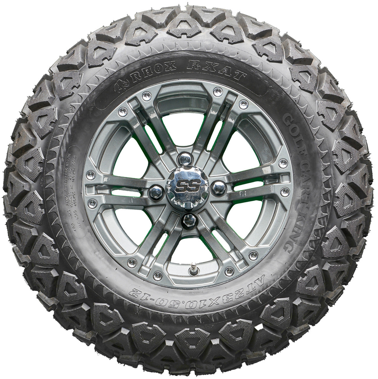 Golf Cart Wheels and Tires - RHOX RX335 Gun Metal 12" - All-Terrain