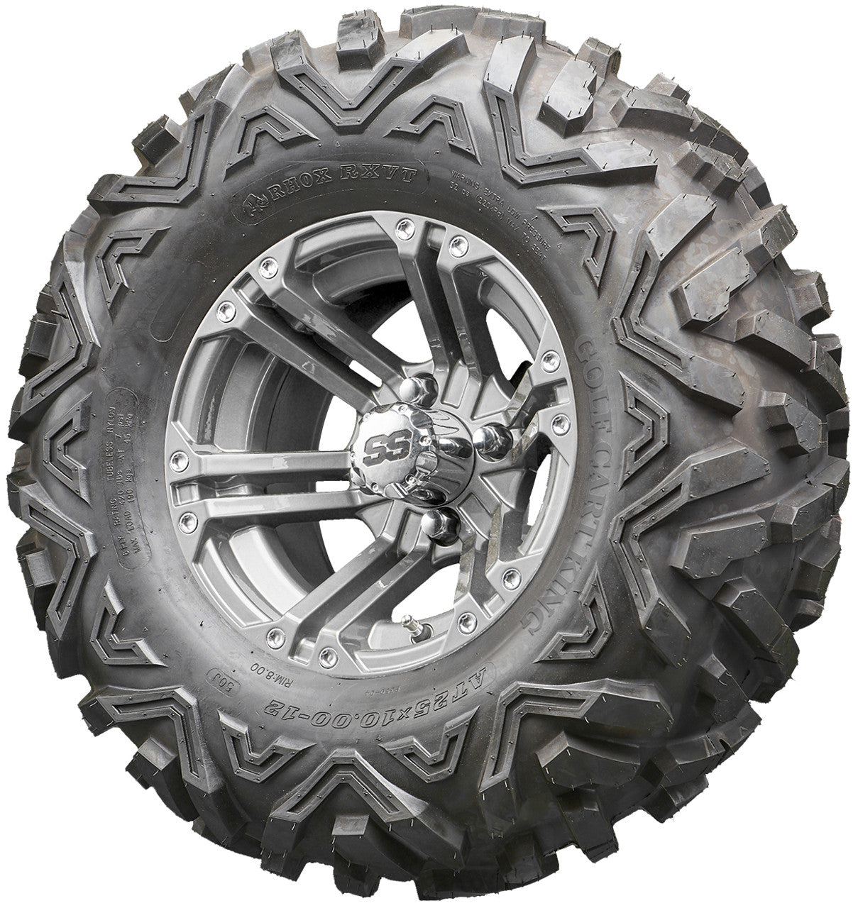 Golf Cart Wheels and Tires - RHOX RX335 Gun Metal 12" - All-Terrain