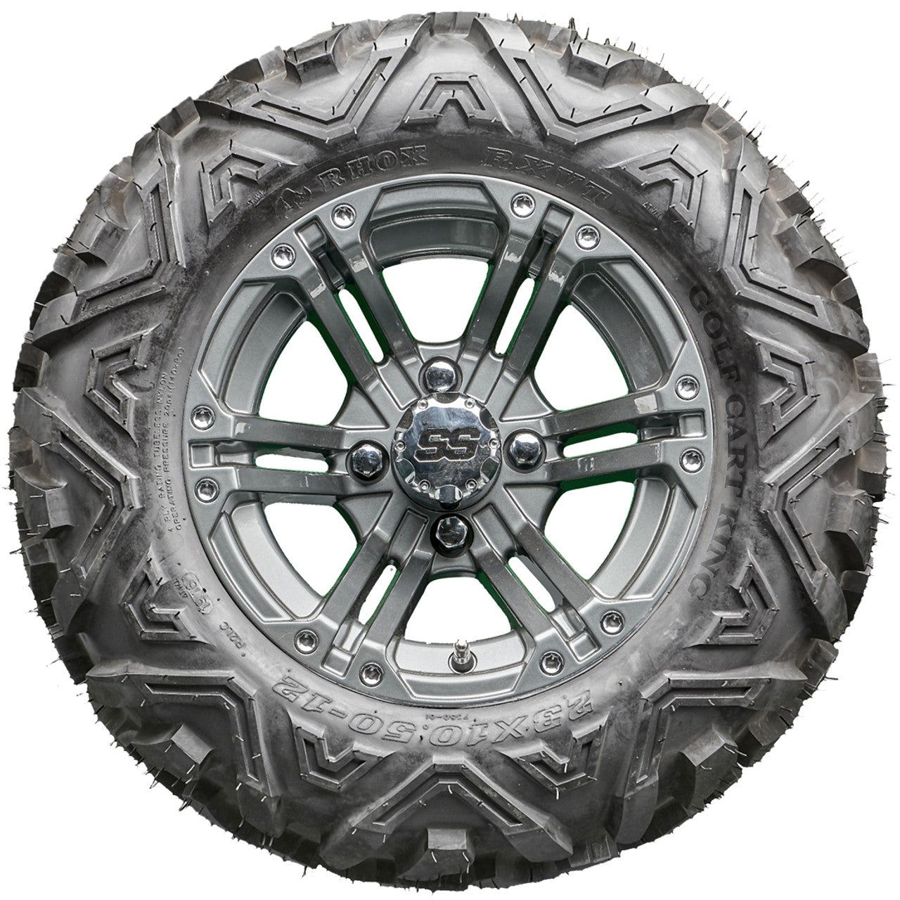 Golf Cart Wheels and Tires - RHOX RX335 Gun Metal 12" - All-Terrain