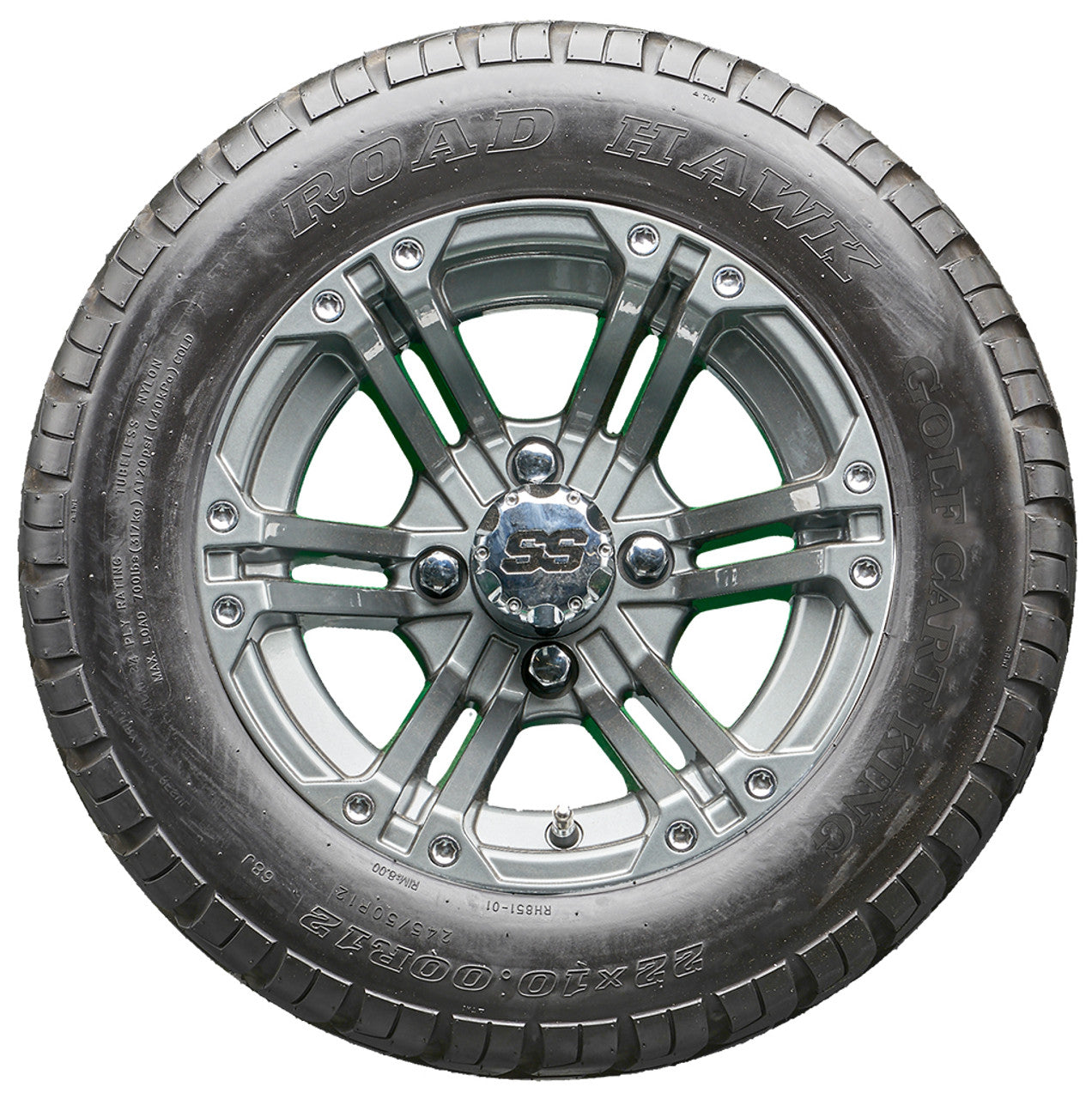 Golf Cart Wheels and Tires - RHOX RX335 Gun Metal 12" - All-Terrain