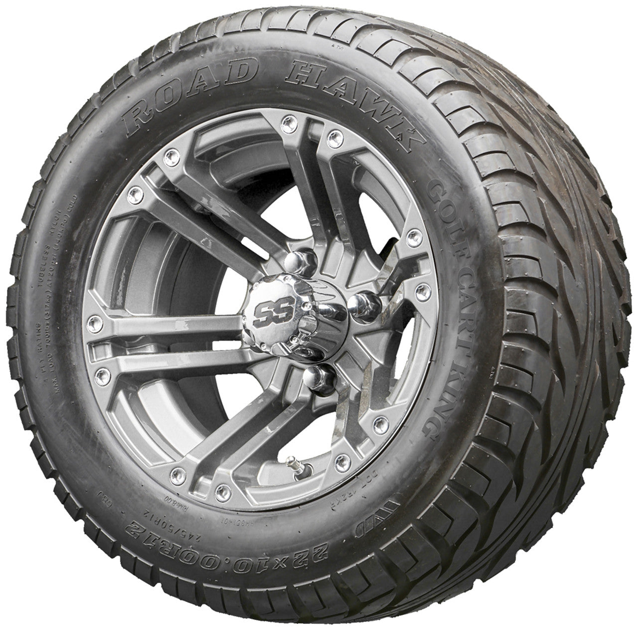 Golf Cart Wheels and Tires - RHOX RX335 Gun Metal 12" - All-Terrain