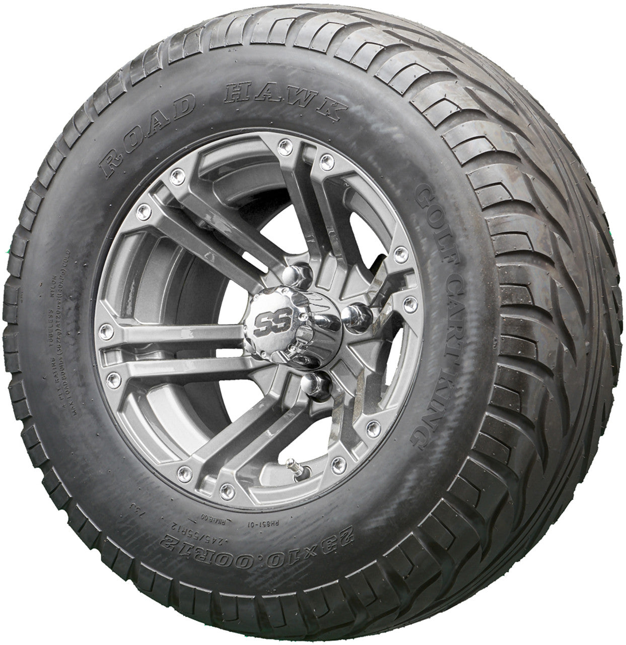Golf Cart Wheels and Tires - RHOX RX335 Gun Metal 12" - All-Terrain