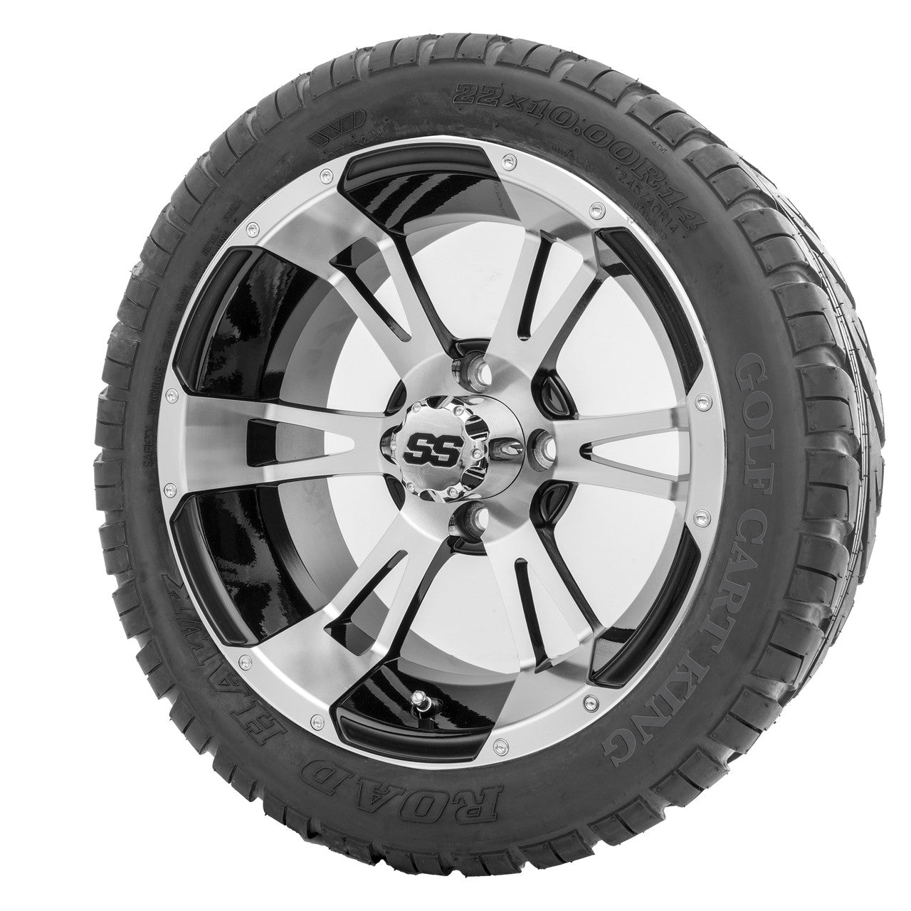14" RHOX RX340 Machined Wheels and Lifted Tires Combo