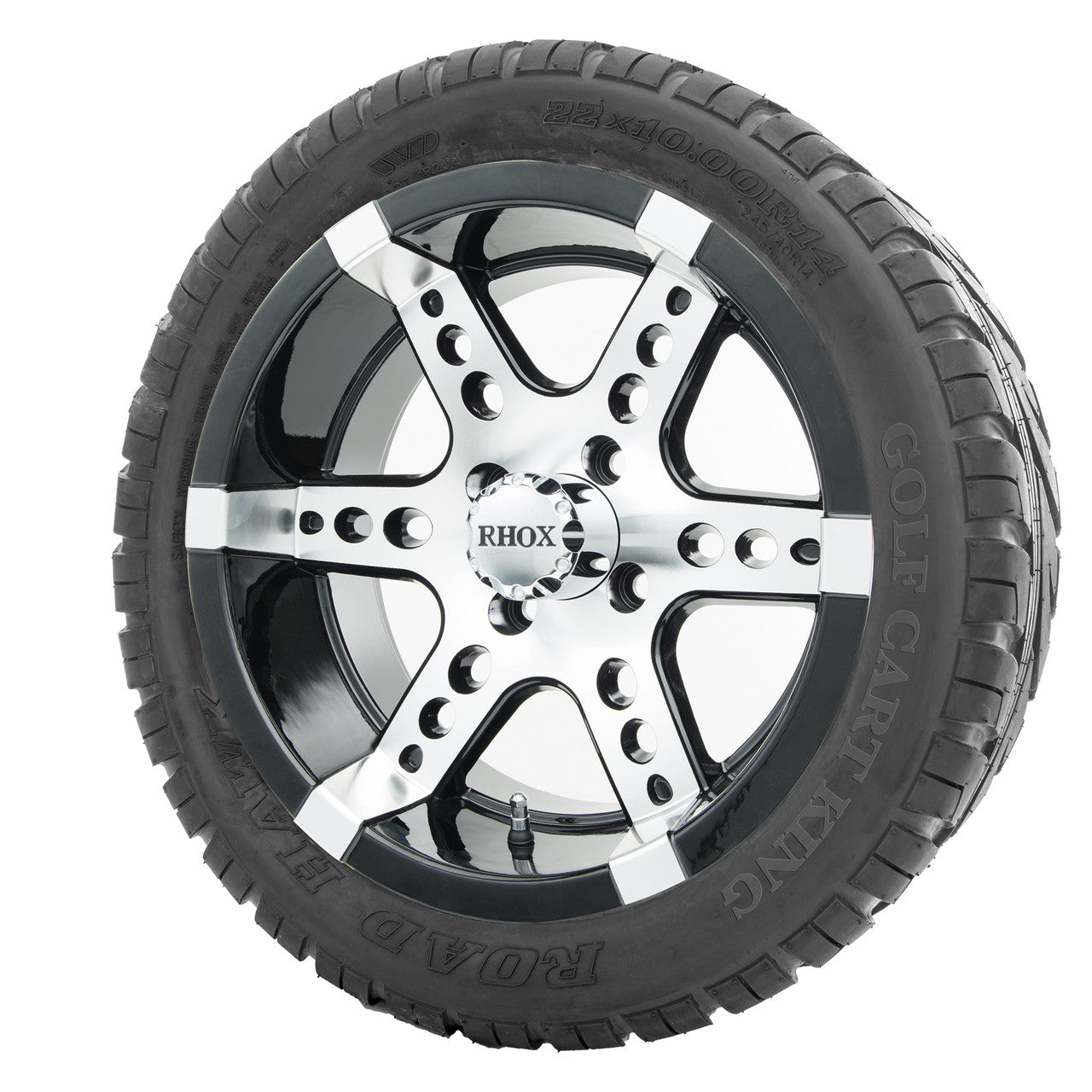 14" RHOX RX260 Machined Wheels and Lifted Tires Combo