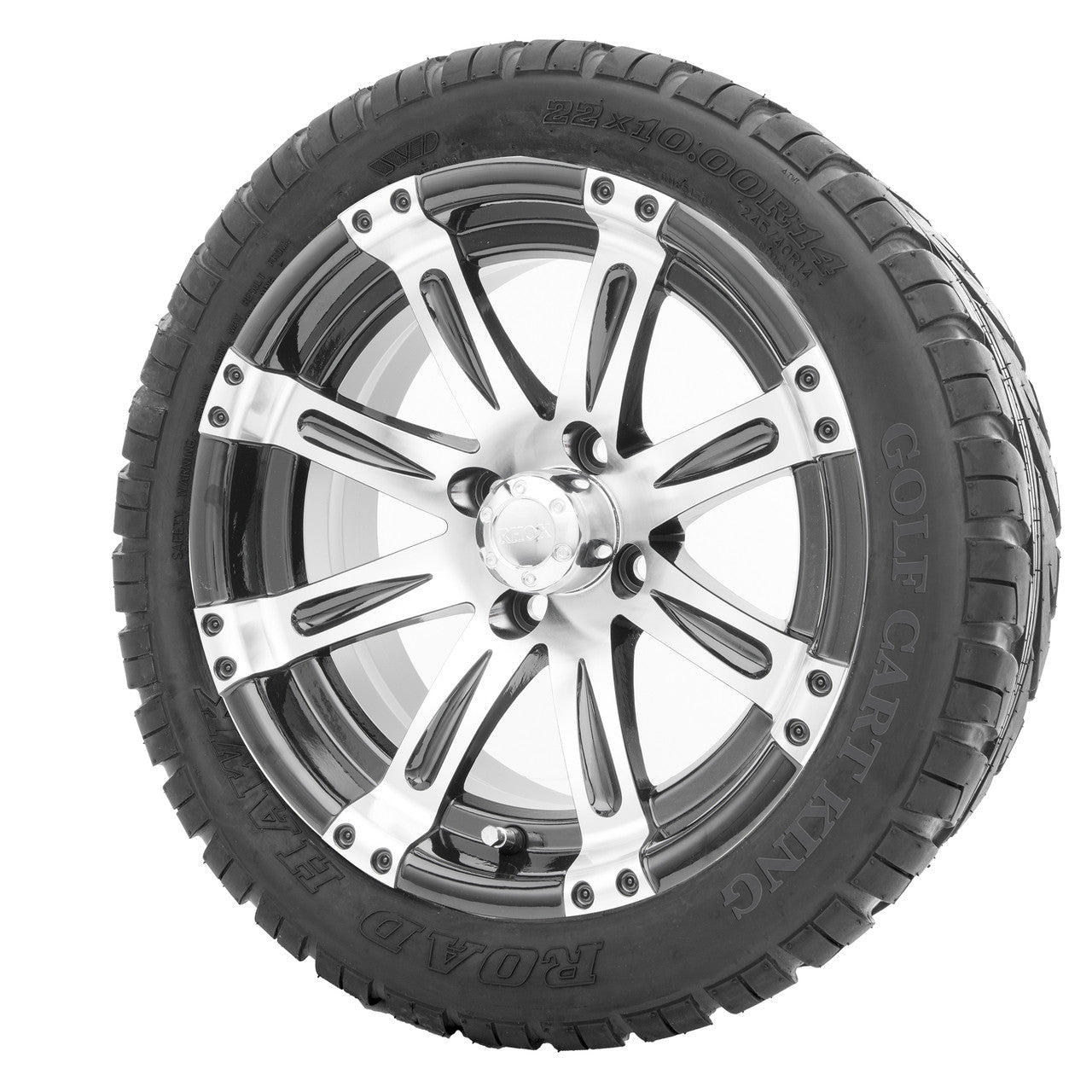 14" RHOX Vegas Machined Wheels and Lifted Tires Combo
