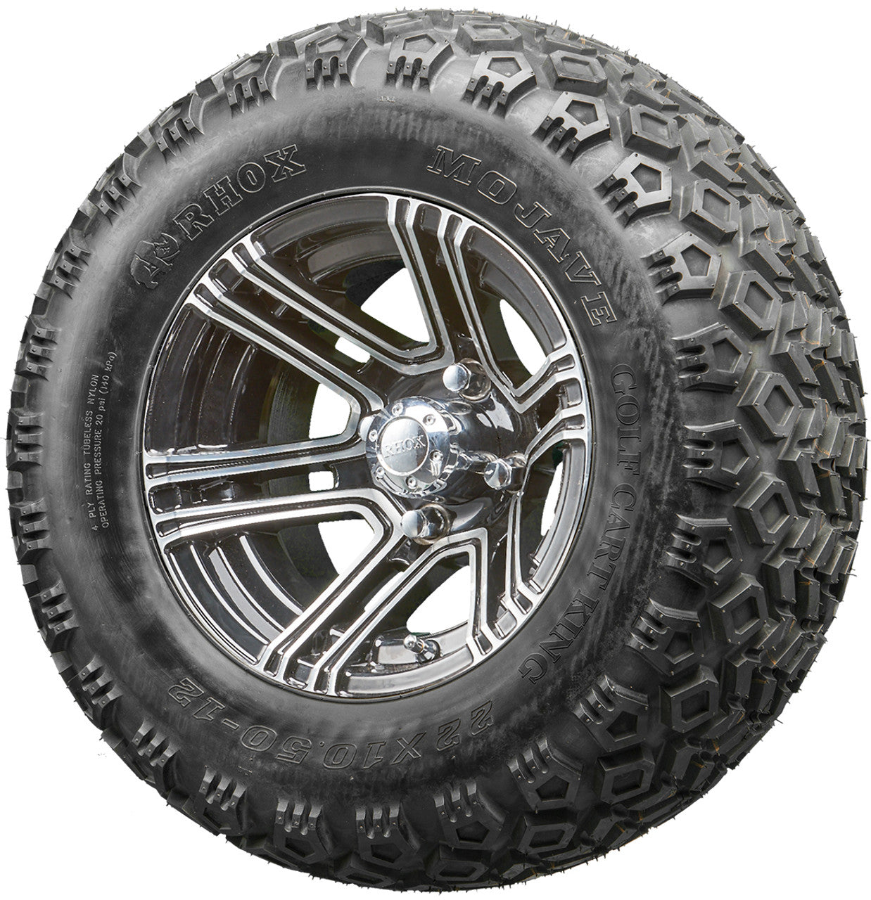Golf Cart Wheels and Tires - RHOX RX360 Machined 12" - All-Terrain