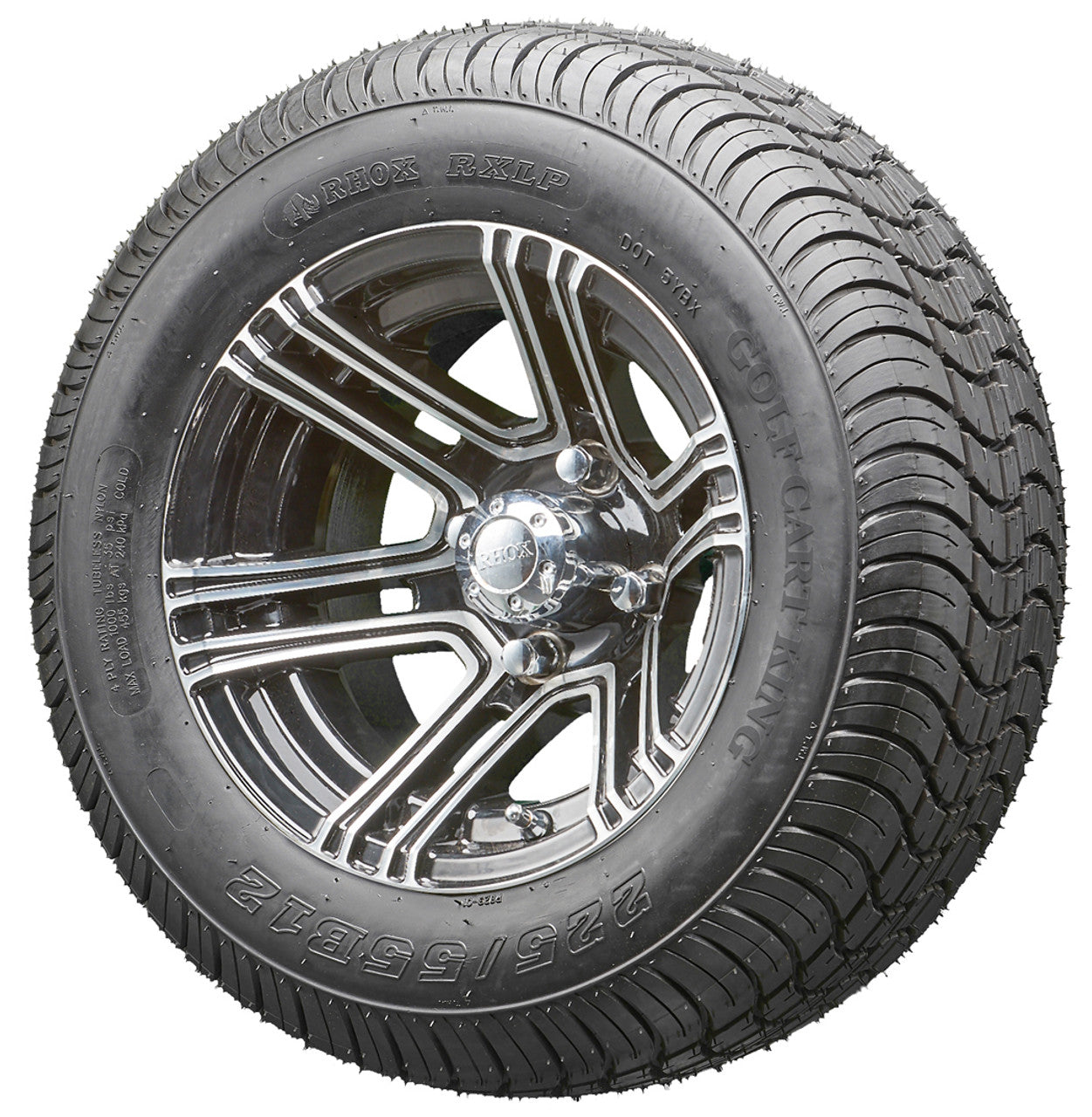 RHOX RX360 12" Machined Wheels and LowPro Tires Combo