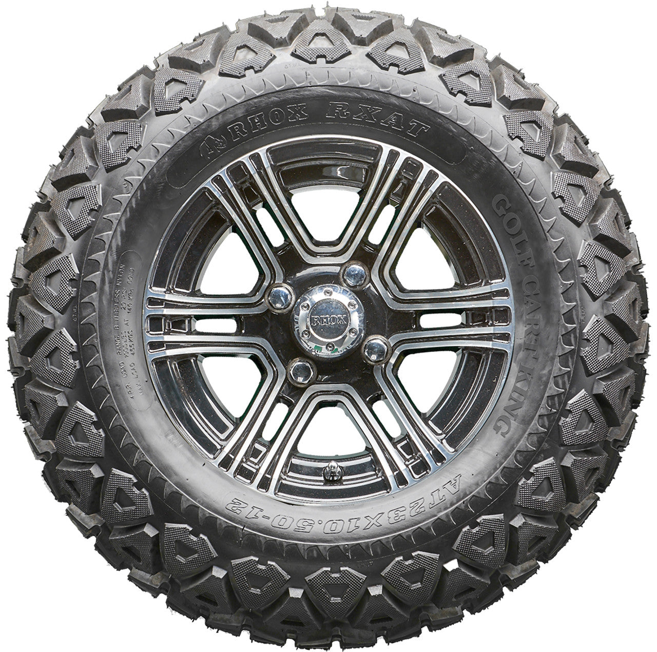 Golf Cart Wheels and Tires - RHOX RX360 Machined 12" - All-Terrain