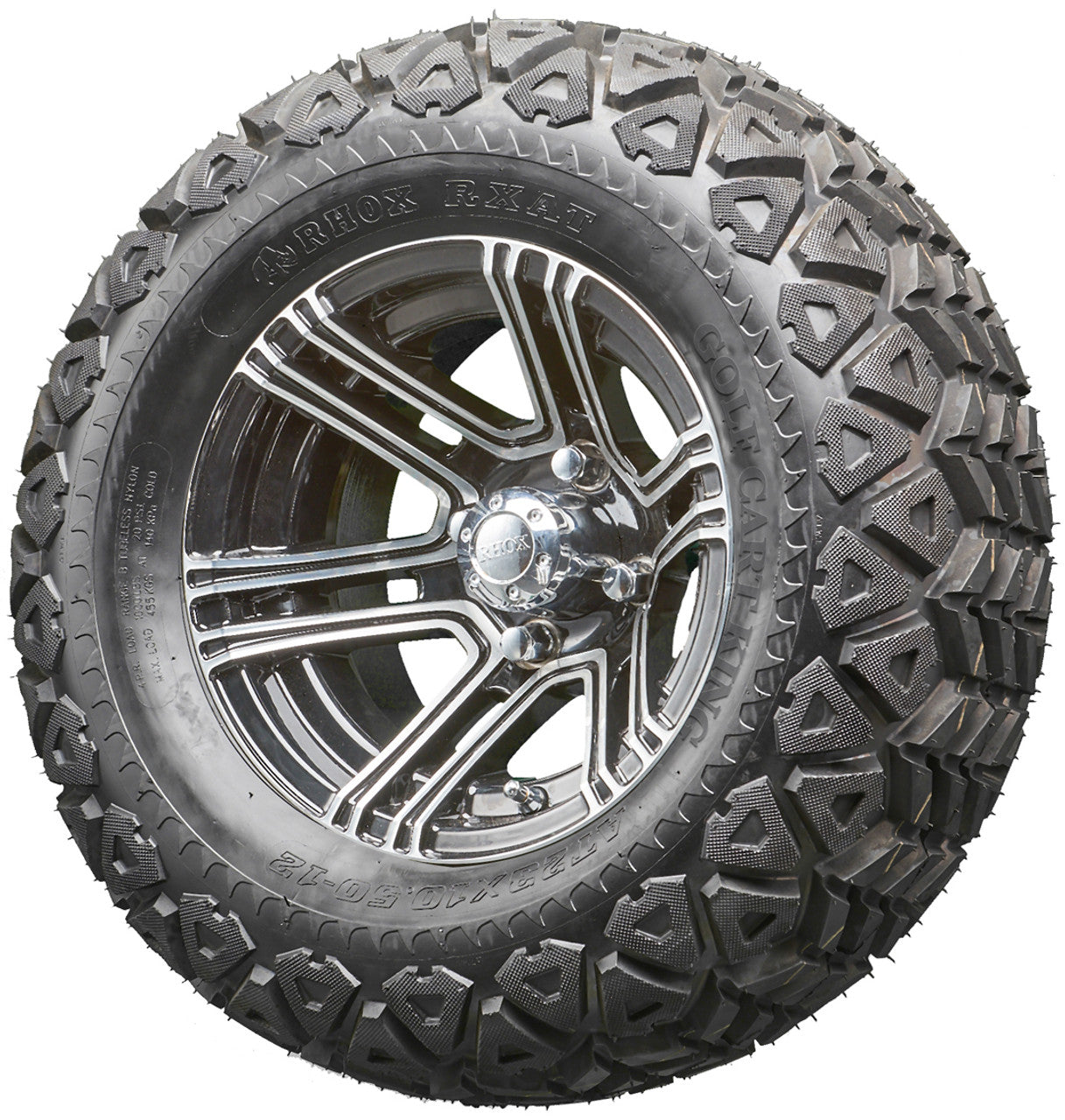 Golf Cart Wheels and Tires - RHOX RX360 Machined 12" - All-Terrain