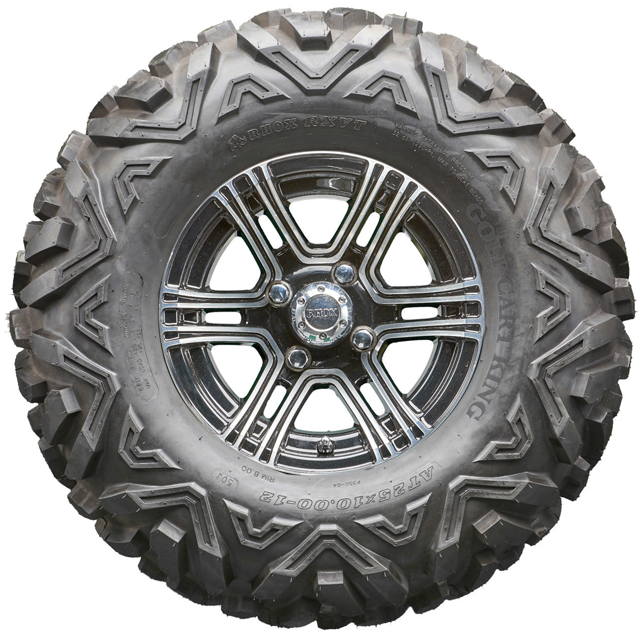 Golf Cart Wheels and Tires - RHOX RX360 Machined 12" - All-Terrain