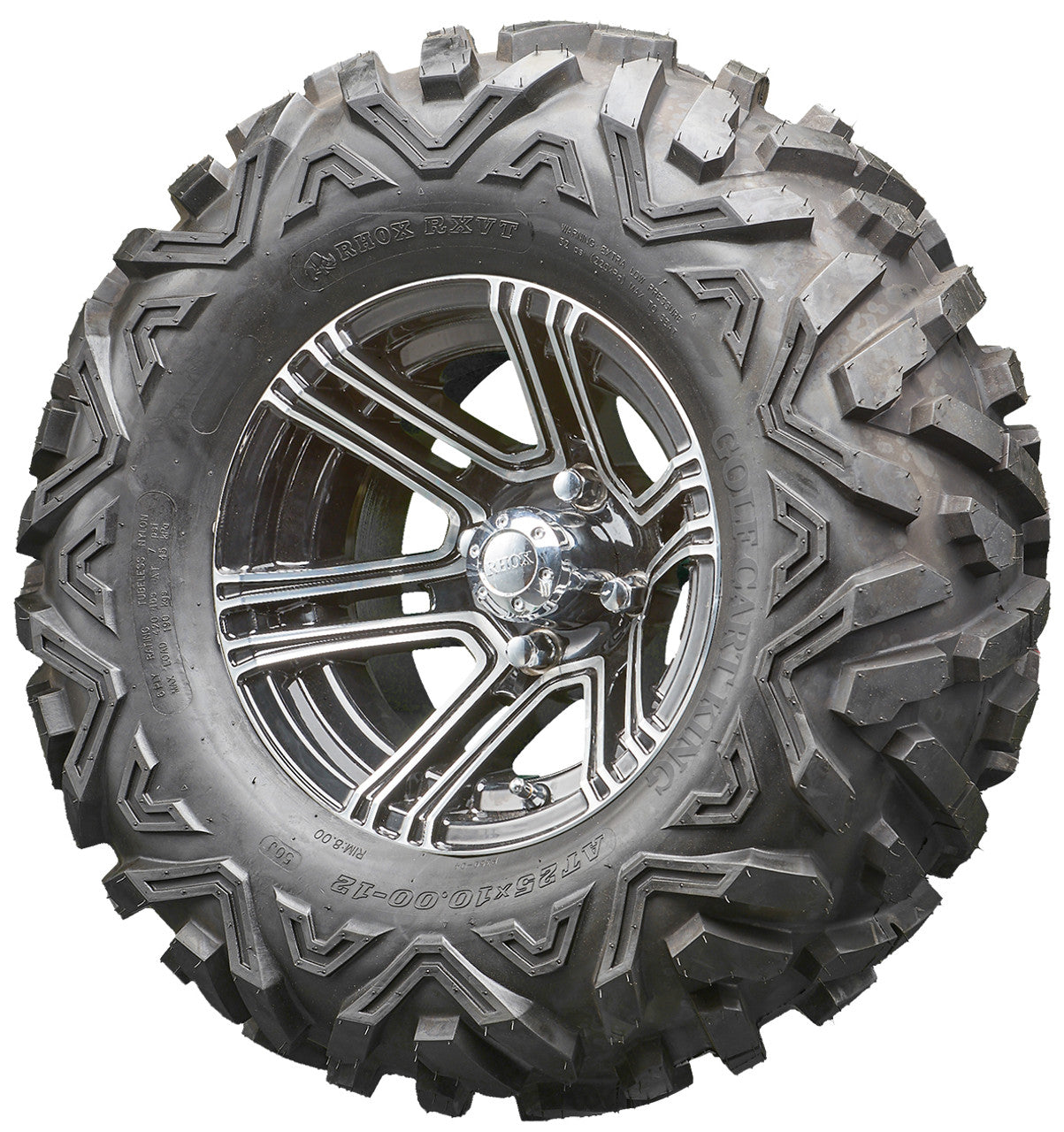 Golf Cart Wheels and Tires - RHOX RX360 Machined 12" - All-Terrain