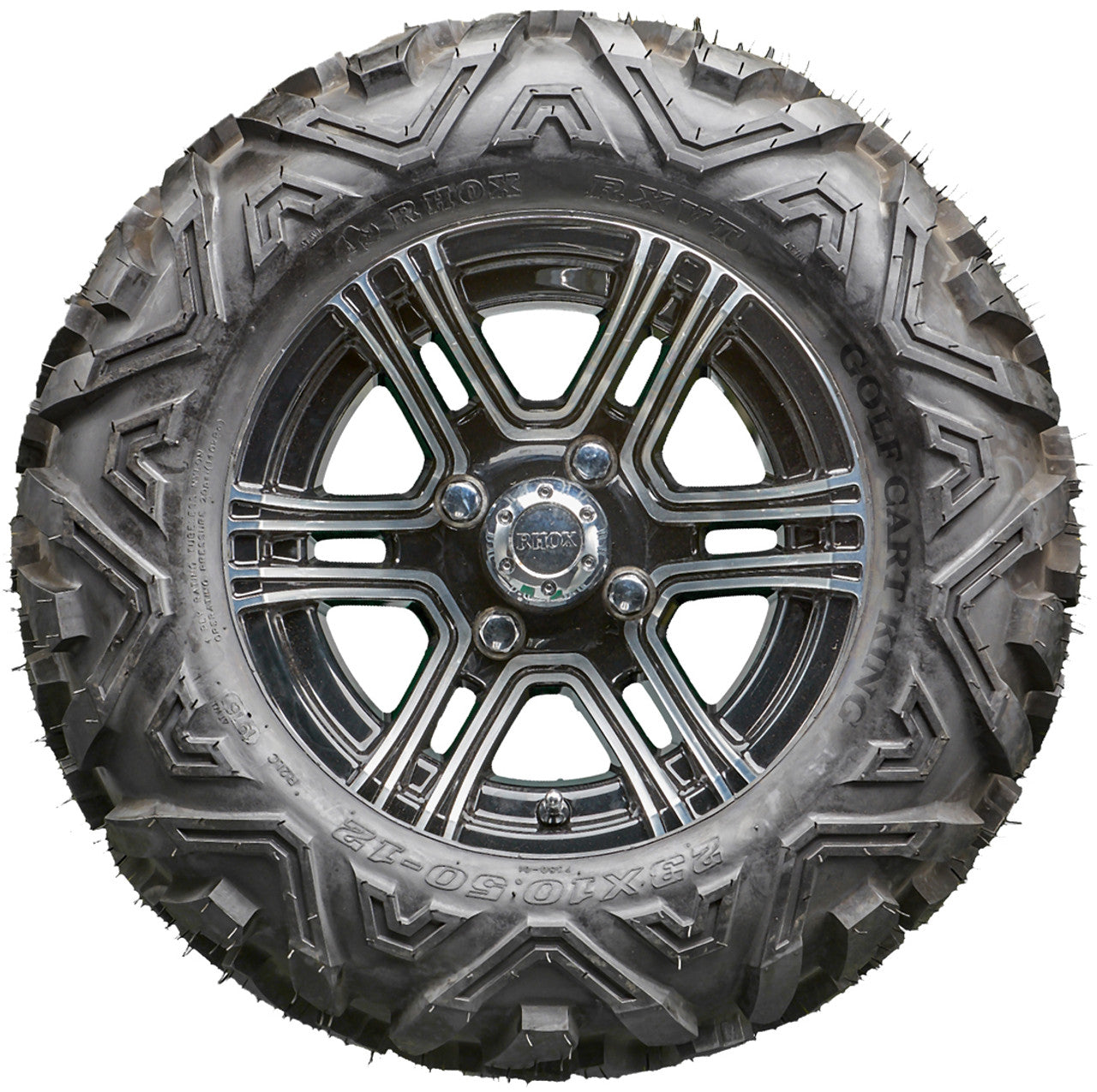 Golf Cart Wheels and Tires - RHOX RX360 Machined 12" - All-Terrain