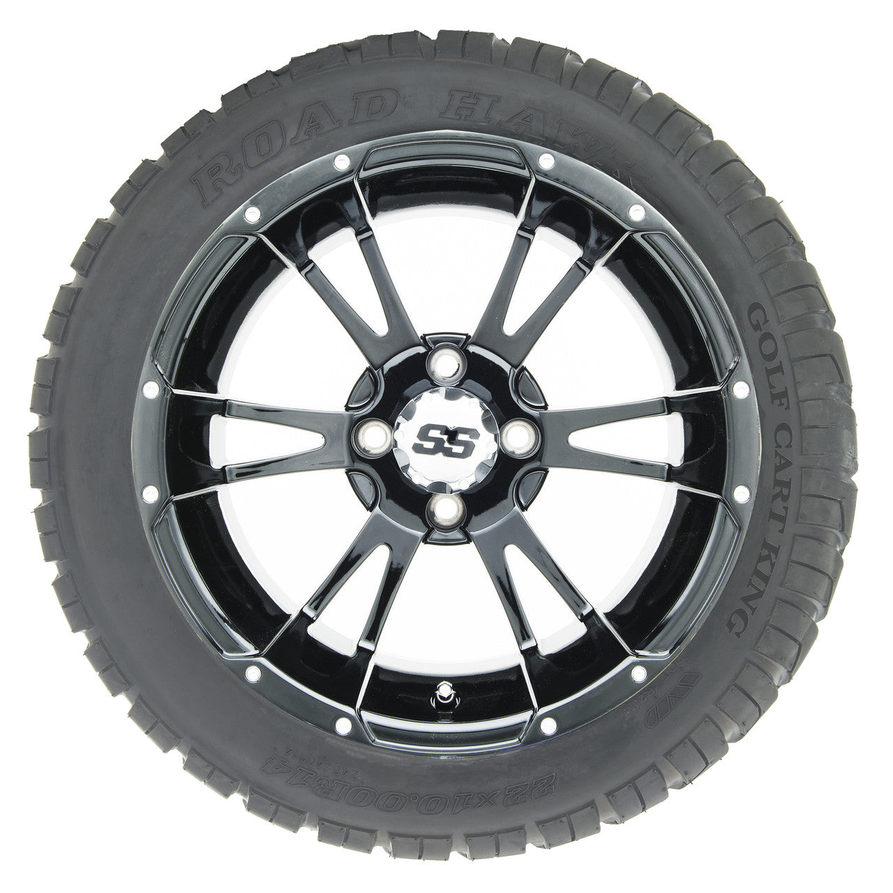 14" RHOX RX341 Black Wheels and Lifted Tires Combo