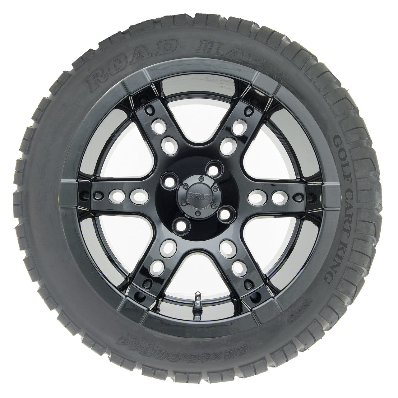 14" RHOX RX262 Black Wheels and Lifted Tires Combo