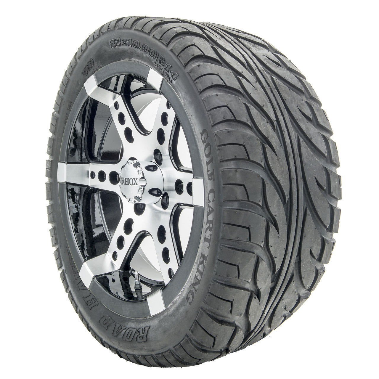 14" RHOX RX260 Machined Wheels and Lifted Tires Combo