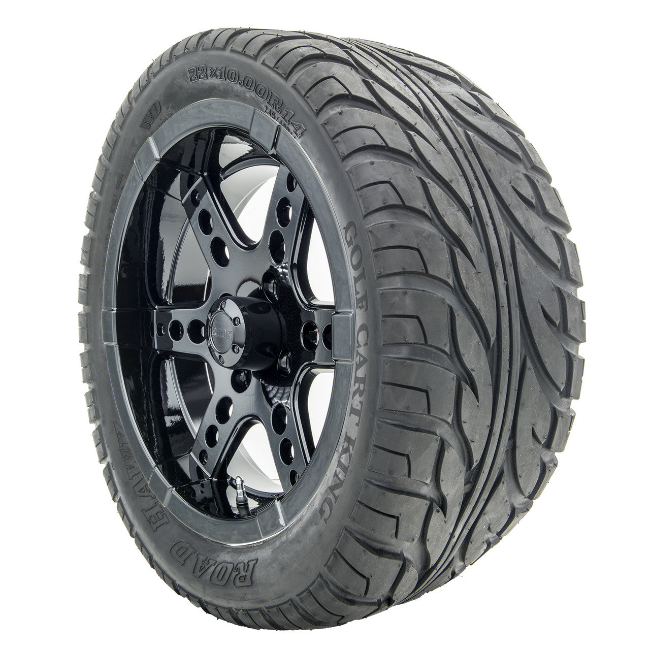 14" RHOX RX262 Black Wheels and Lifted Tires Combo