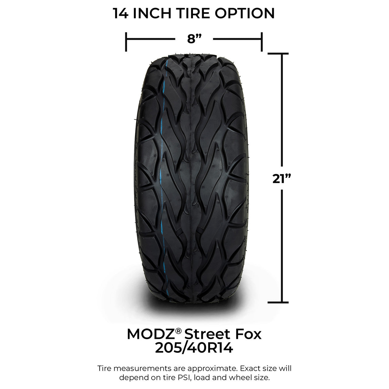 MODZ® 14" Halo Chrome - Low Profile Tires and Wheels Combo