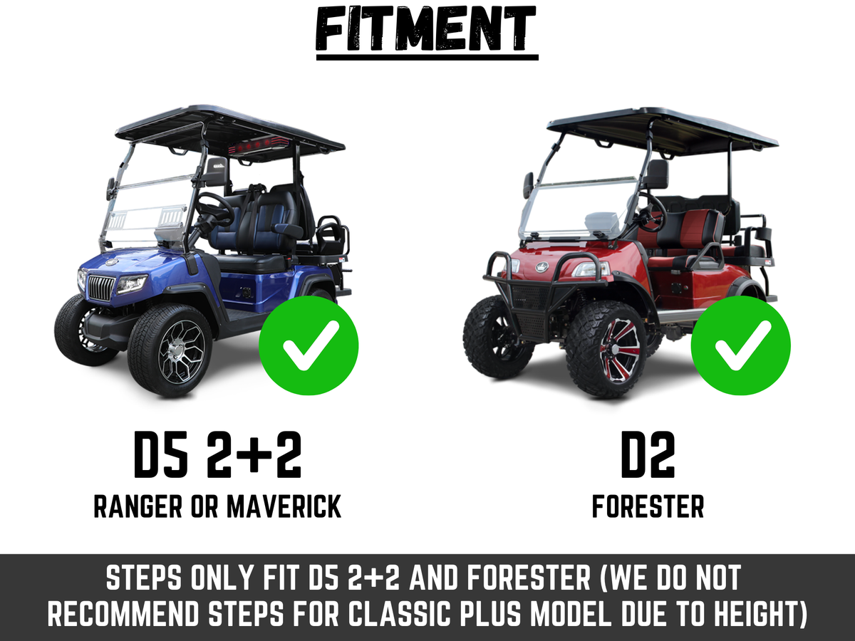 Evolution Golf Cart Backseat Steps (Fits D5 2+2 & Forester)