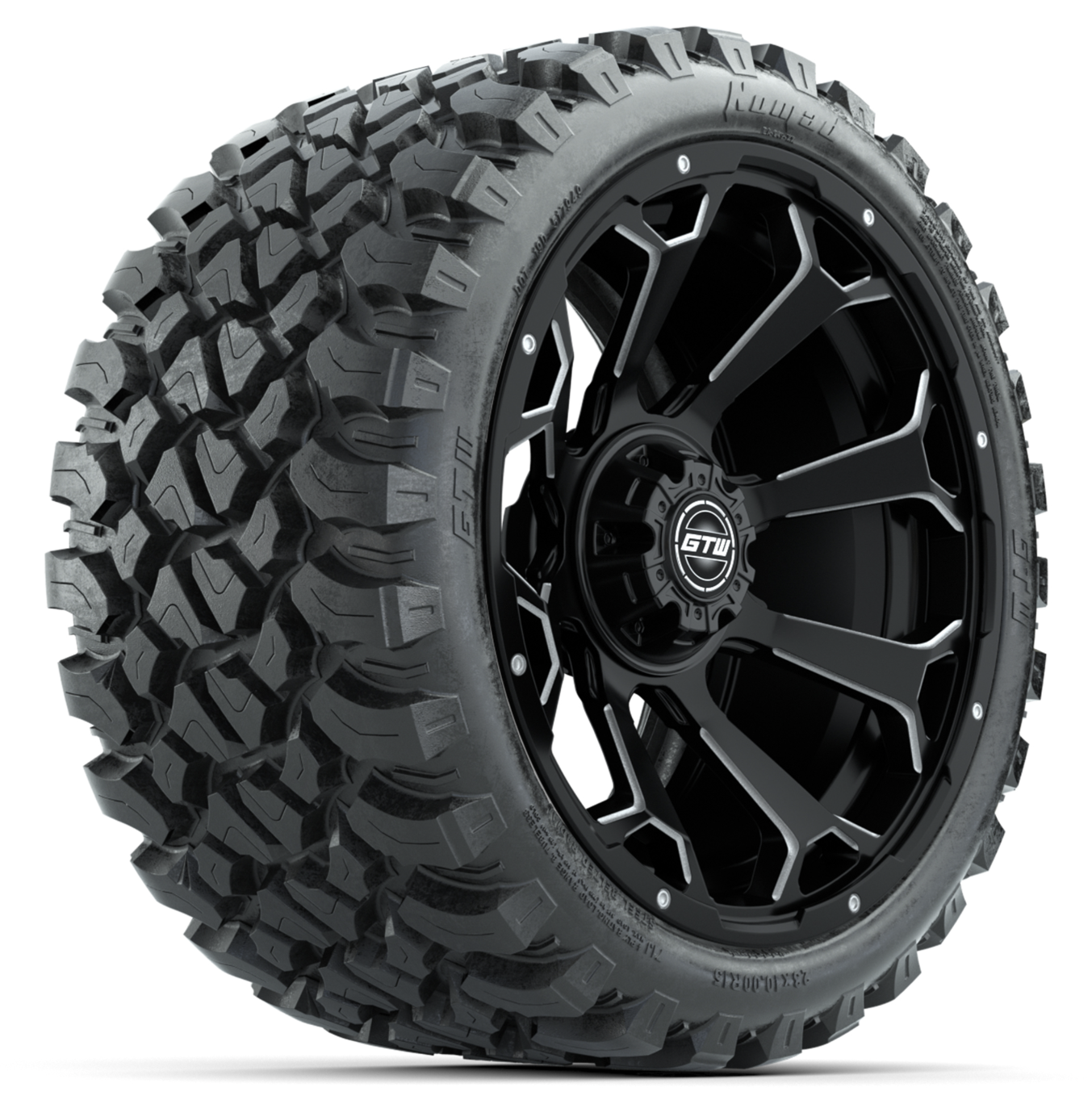 15-Inch GTW Raven Matte Black Wheels with 23' GTW Nomad All-Terrain Tires (Set of 4)