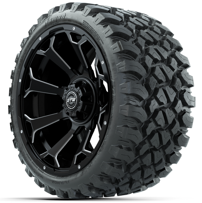 15-Inch GTW Raven Matte Black Wheels with 23' GTW Nomad All-Terrain Tires (Set of 4)