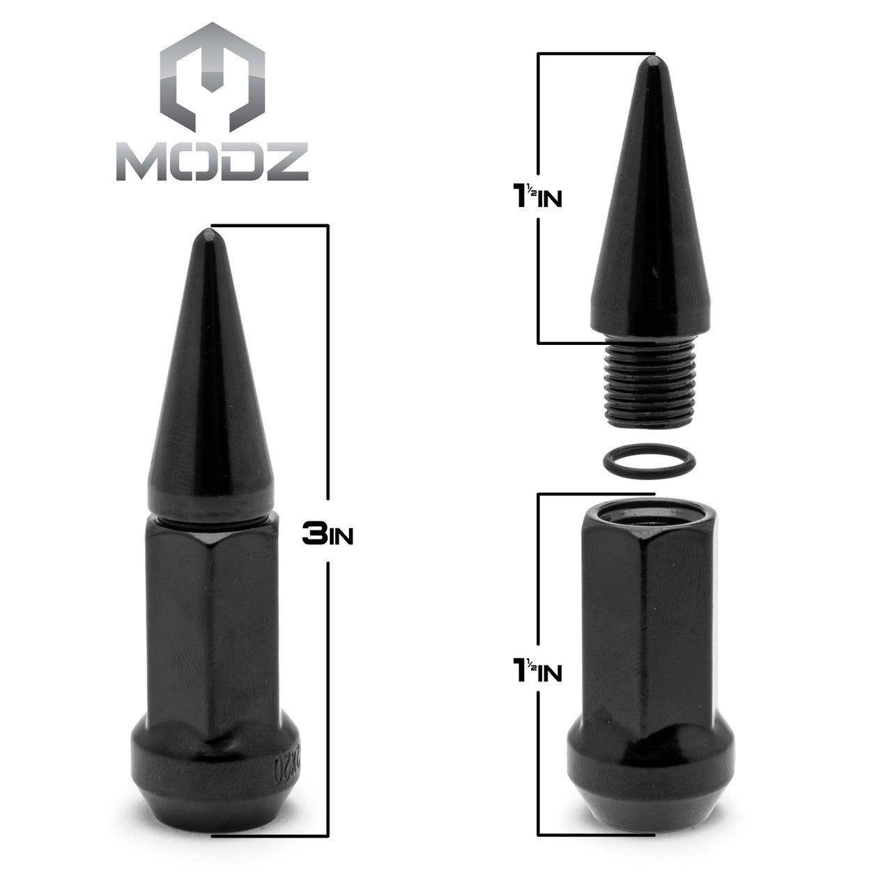 MODZ® - Black Spiked Lug Nuts