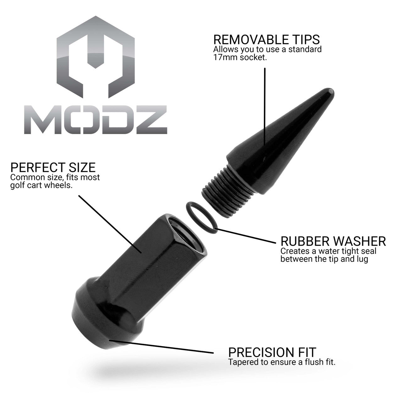 MODZ® - Black Spiked Lug Nuts