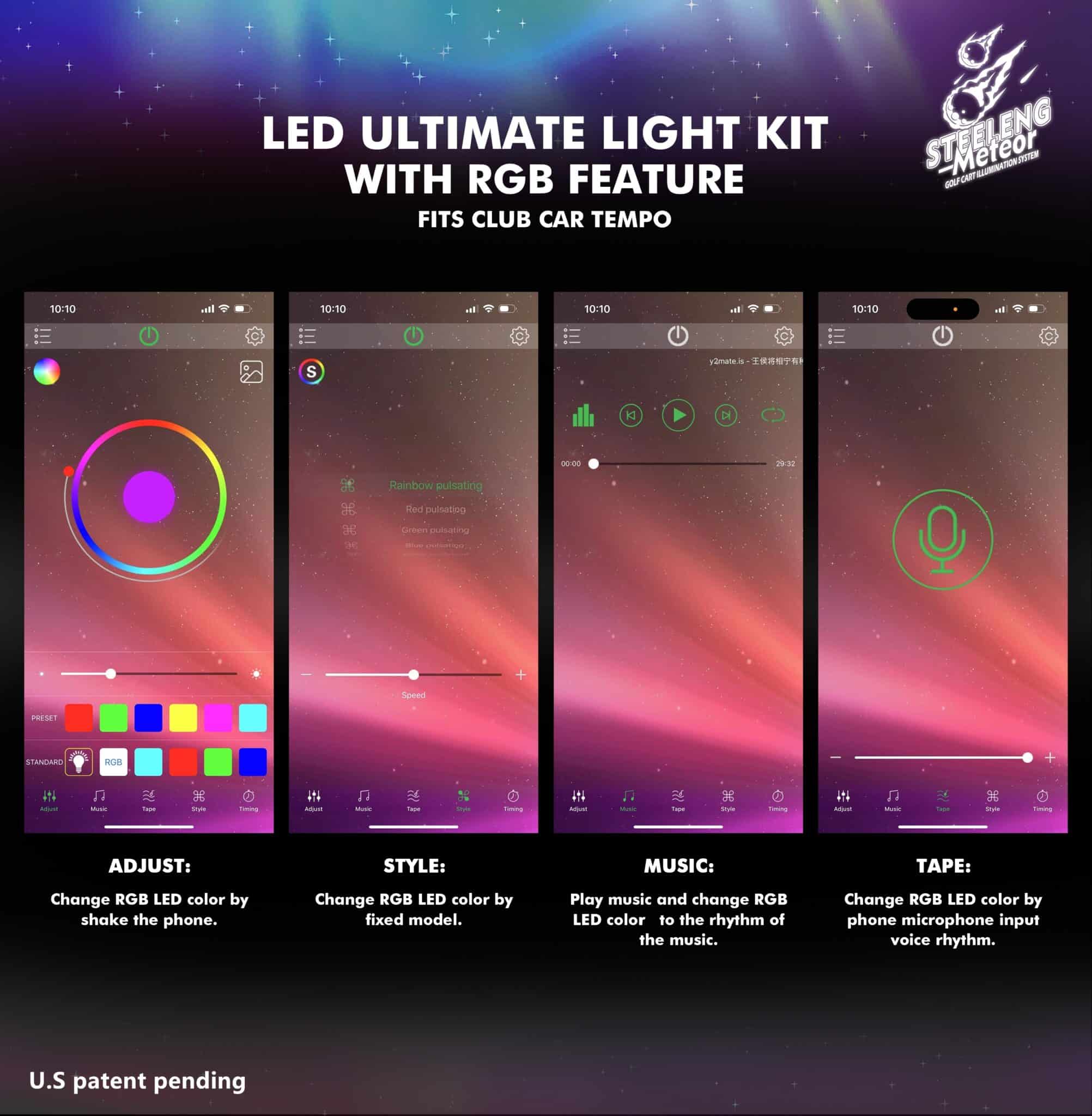 STEELENG Meteor LED ULTIMATE Light Kit for Club Car Tempo (12 Volt) LITP03 –