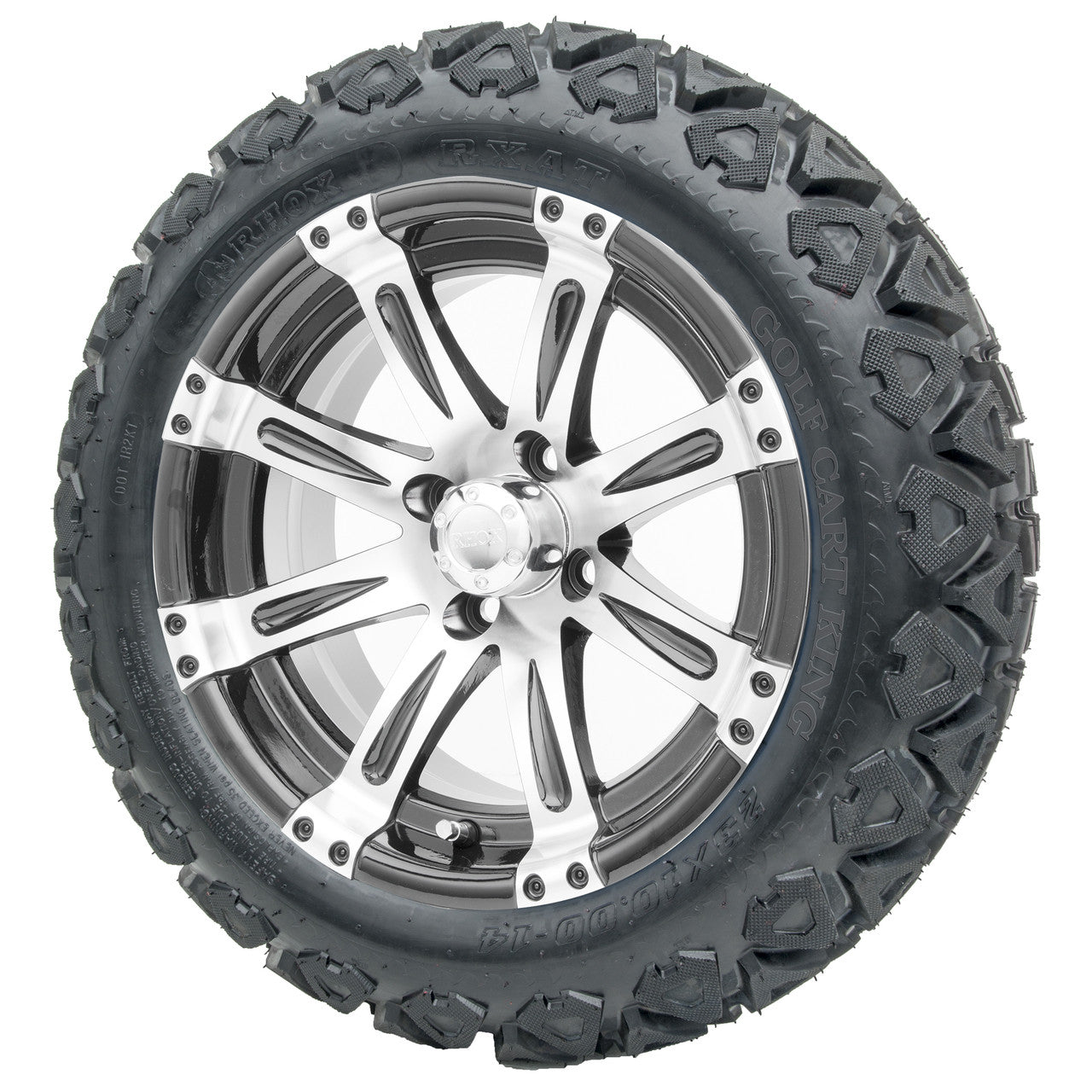 14" RHOX Vegas Machined Wheels and Lifted Tires Combo