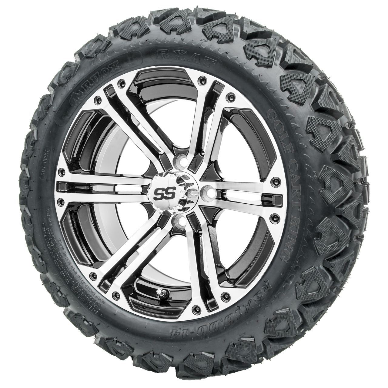 14" RHOX RX353 Machined Wheels and Lifted Tires Combo
