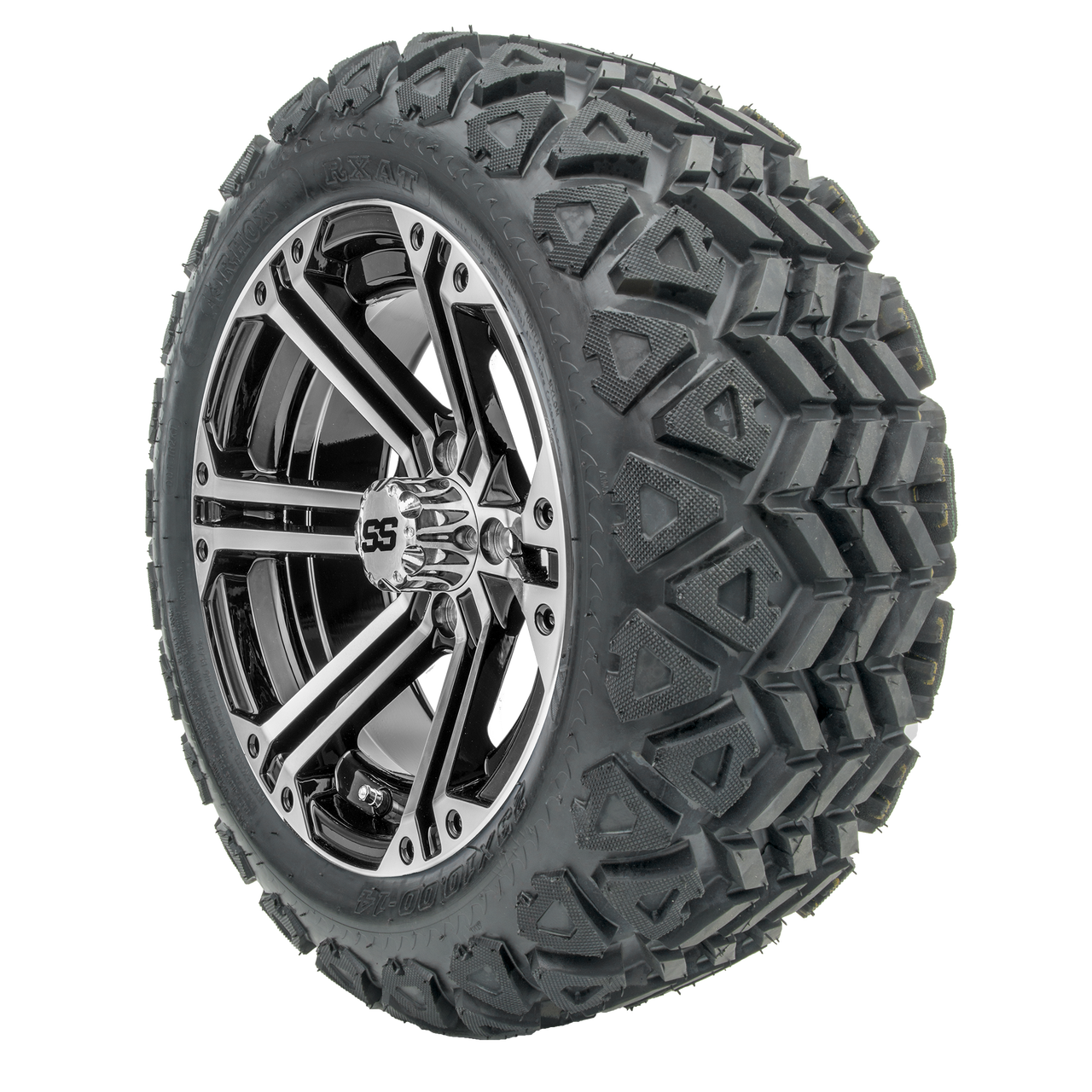 14" RHOX RX353 Machined Wheels and Lifted Tires Combo