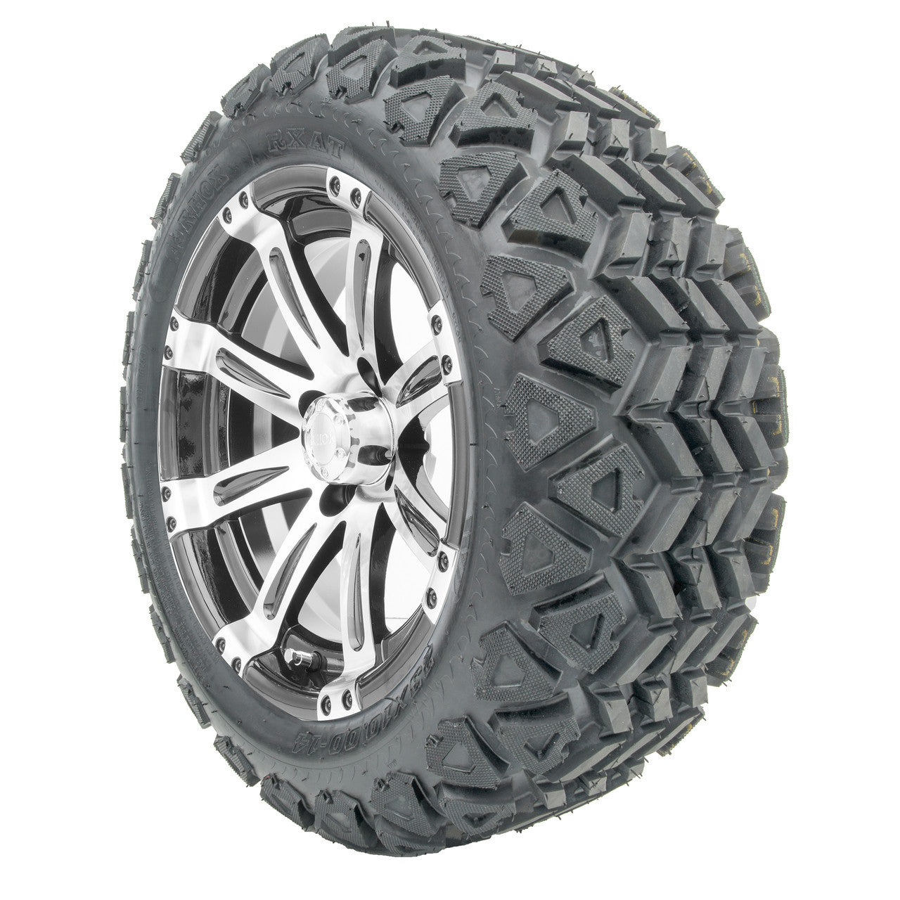 14" RHOX Vegas Machined Wheels and Lifted Tires Combo