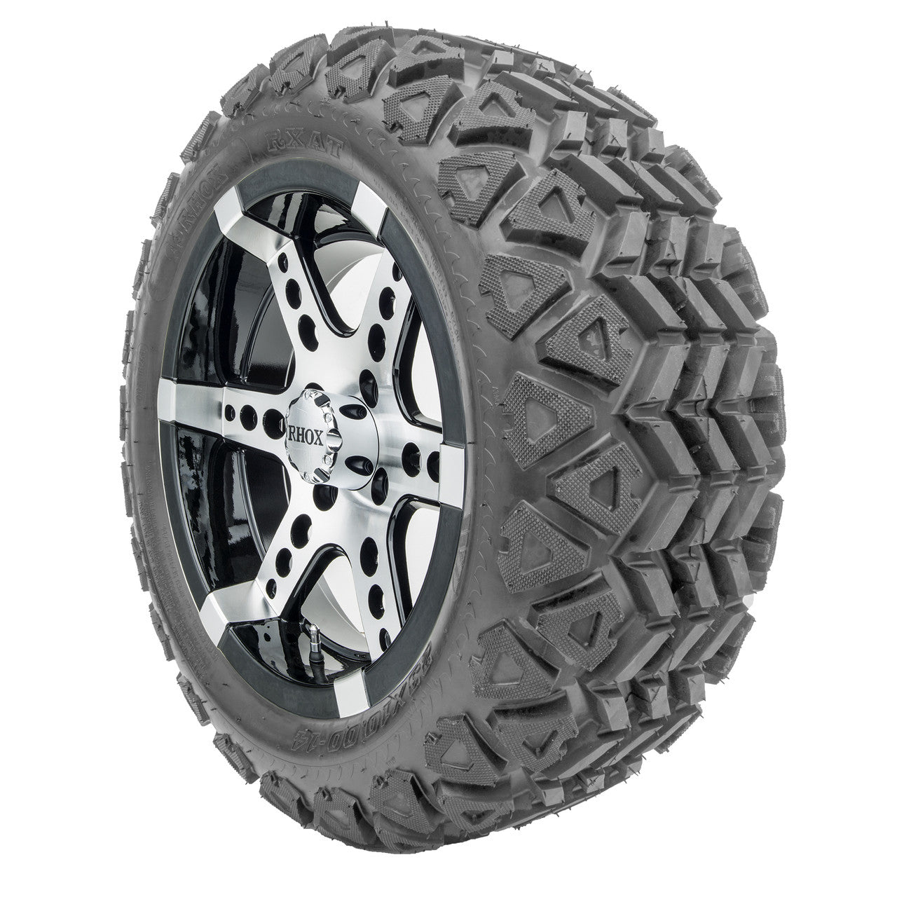 14" RHOX RX260 Machined Wheels and Lifted Tires Combo