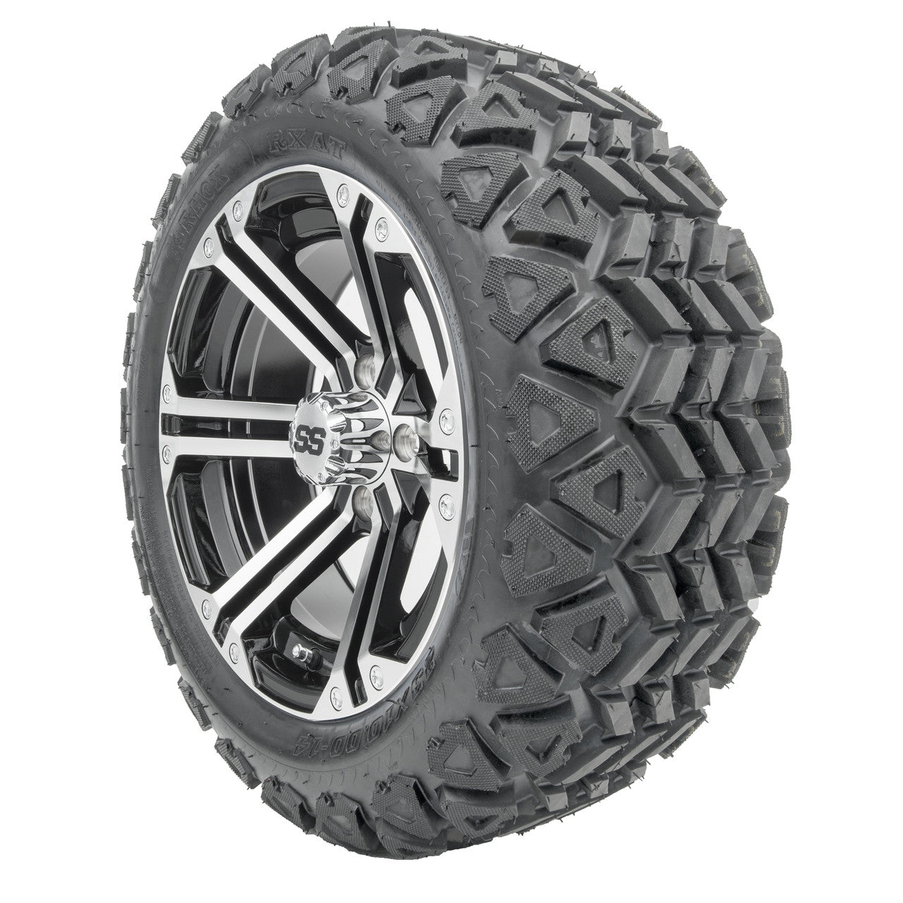 14" RHOX RX350 Machined Wheels and Lifted Tires Combo