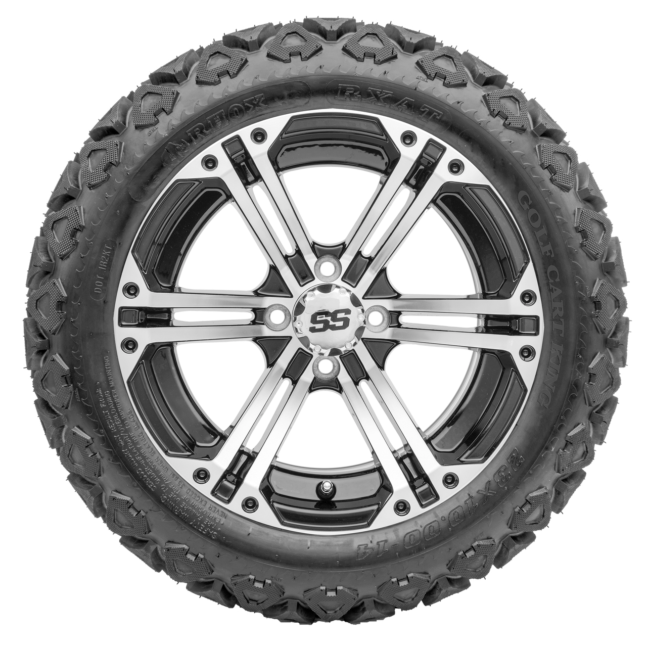 14" RHOX RX353 Machined Wheels and Lifted Tires Combo