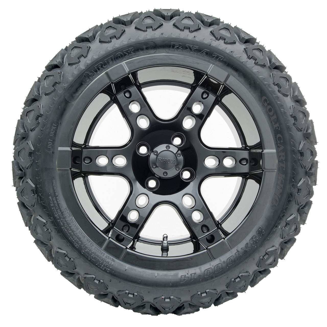 14" RHOX RX262 Black Wheels and Lifted Tires Combo